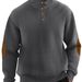 New Autumn Cross-Border European Size Men's Stand Collar Small Checkered Knit Pullover Casual Henley Sweater With_viptrois.com