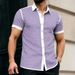 Men's Geometric Polka Dot Button Shirt Short Sleeved Casual/ Formal Fashionable For Vacations And Everyday Wear Summer And Spring_viptrois.com
