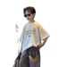 Heitaoqi 2025 New Summer Boys Korean Loose Spray Paint Old Short Sleeved T Shirt Children's Summer Clothes_viptrois.com