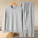 Men's Cotton Sweatshirt & Sweatpants Set – Casual Round Neck Two-Piece Outfit (Grey/Black/Blue, M-5XL)_viptrois.com