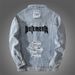 Men's Clothes Trend Men's Spring And Autumn Plus-size Light Blue Denim Jacket Drop Shoulder Loose Coat Letter Embroidered Top_viptrois.com