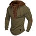 Men's Clothing Solid Color Hoodie Men's T Shirt Top Pleated Hooded Street Long Sleeve Lace Up Basic Style_viptrois.com