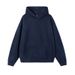 Hooded Sweatshirt New Trendy Brand Heavyweight 460G Solid Color Cordless Fleece Lined Thickened Jacket Men Autumn Winter_viptrois.com