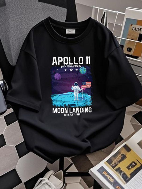 Apollo 11 50th Anniversary Shirt Moon Landing 1969 2019 Mens T-Shirt Tee Breathable Versatile Slightly Unisex Streetwear Graphic Casual_viptrois.com