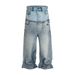 Men's Clothing Double Stitching Design Jeans For Men And Women Loose Versatile Couples Same Style Straight Trousers_viptrois.com