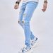 Man's clothing Men's jeans trend casual ripped slim legs stretch men's pants_viptrois.com