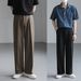 Men's Clothing Summer High End Black Pants For Men High End Slim Drape Suit Pants Wide Leg Loose Casual Straight Trousers_viptrois.com