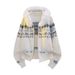 Wool Collar Hooded Cardigan Sweater Jacket For Autumn And Winter New Loose Knit Sweater_viptrois.com