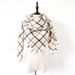 Unisex Black White Plaid Square Scarf Shawl_viptrois.com