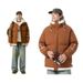 Youthful Korean Style Jacket Men With Drop Shoulder Sleeves, Hooded Cotton Coat Students, Trendy Brand, Casual Loose Fit_viptrois.com