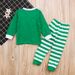 Children's spring and autumn Christmas boys and girls letter long sleeve striped homewear children set ins_viptrois.com
