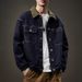 Fall Men's Jacket Lapel Denim Jacket Men's Fashion Youth Blue Fashion Brand Loose Primary Color Denim Top_viptrois.com