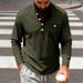 "Men's Heavyweight Twill Henley Shirt – Classic Style Long-Sleeve Layering Tee (S-XXXL, 7 Colors)"_viptrois.com