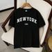American Retro NEW YORK Letter Printed Short-sleeved T-shirt, Men's Simple Loose Casual Versatile Top_viptrois.com