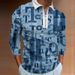 Turn-down Collar Polo Shirt Fashion Casual Long Sleeve T-shirt Men's Clothing_viptrois.com