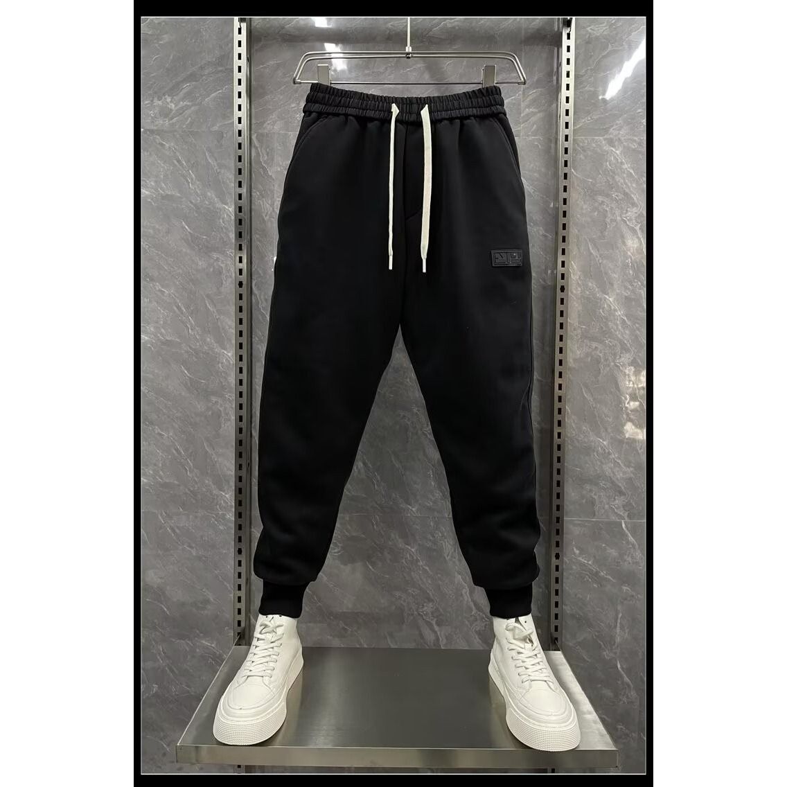 Men's Winter Thermal Jogger Pants – Streetwear Slim-Fit Tapered Sweatpants With Stretch & Wrinkle-Free Polyester_viptrois.com