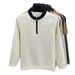 Men’s Half-Zip Sweatshirt –Streetwear Pullover With Stand Collar & Contrast Trim_viptrois.com