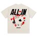 New Poker Print American Style Versatile Short Sleeve T-Shirt Vintage Washed Top Trendy Men_viptrois.com