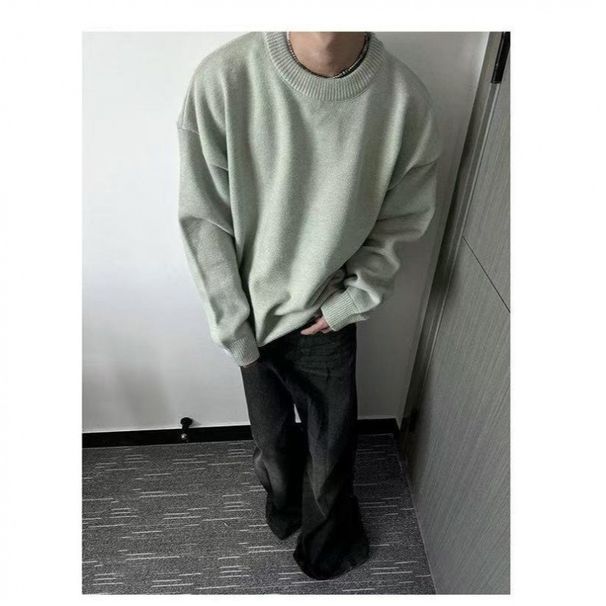 Round Neck Men's Sweater, Autumn And Winter Vintage Knit Sweater, Youth Thread Jacket_viptrois.com