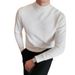 Slim-Fit Mid-Crew Neck Sweater – Lightweight Knit Pullover For Layering (M-XXXL, Poly-Blend Thermal Base Layer, Streetwear Essential)_viptrois.com