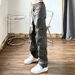 Loom European And American High Street Trend Brand Rivet Straight Pleated Cargo Men Drawstring Vibe Style Hip Hop Cool Loose_viptrois.com