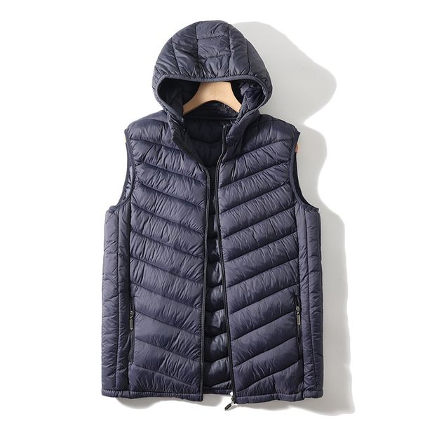 Men's Clothing Factory Customized Spot Delivery Lightweight Cotton Vest Men's Outdoor Leisure Vest Autumn And Winter Style Hooded Cotton Waistcoat_viptrois.com