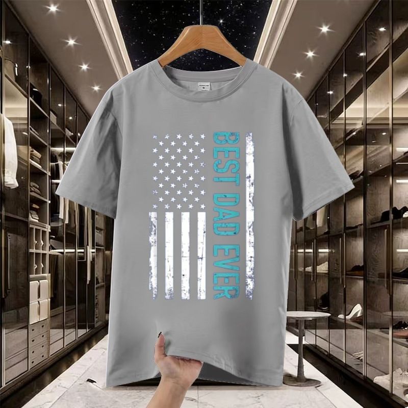 Retro Printed T-shirt With Short Sleeves, Large Size Loose Trendy Men Wear A Half-sleeved Top._viptrois.com