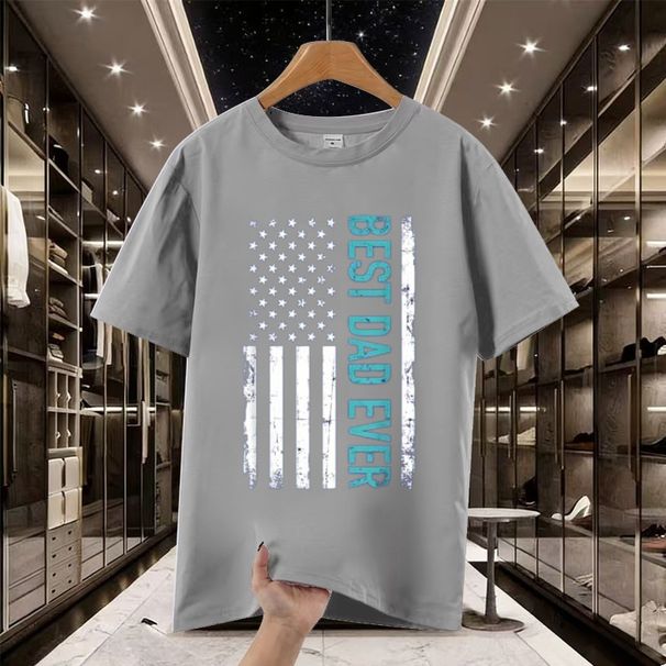 Retro Printed T-shirt With Short Sleeves, Large Size Loose Trendy Men Wear A Half-sleeved Top._viptrois.com