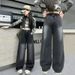 Children's Pants Girls Jeans Children's Fashionable Pants Middle And Large Children Girls All Match Straight Pants Trendy Foreign Trade_viptrois.com