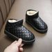 Child's shoes Padded ankle boots with fleece waterproof and thick warm wet shoes for girls_viptrois.com