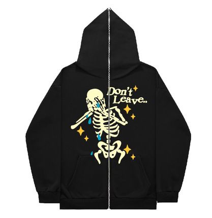 Japanese Anime Street Fashion Printed Loose Zipper Hoodie Couple Sweatshirt_viptrois.com