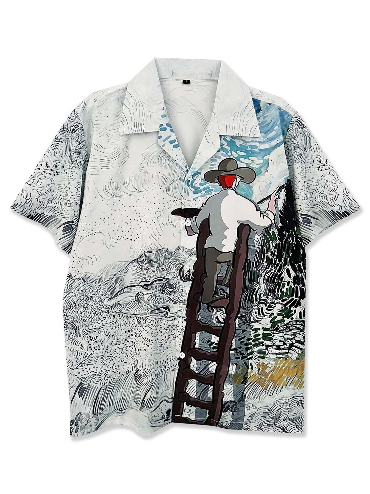 Men's Clothing Trendy Brand European And American High Street Hip Hop Loose Heavy Hawaiian Short Sleeved Shirt Men's Casual Travel Flower Shirt Women_viptrois.com