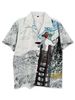 Men's Clothing Trendy Brand European And American High Street Hip Hop Loose Heavy Hawaiian Short Sleeved Shirt Men's Casual Travel Flower Shirt Women_viptrois.com