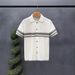 Men's Stripe Knit Polo Shirt Breathable Mesh Short Sleeve Casual Loose Fit Summer Top Comfort-Optimized Loose Fit_viptrois.com