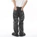 Men's Clothing | Summer New Arrivals Personalized Hip Hop Tassel Raw edge Loose Wide leg Denim Pants_viptrois.com