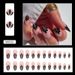 Sweet Cool Black Petal Water Drop French Nail Art Simple Cool Elegant Ins Style Almond Armor European And American Fashion Nail Art_viptrois.com
