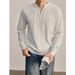 Men's Streetwear Knit Sweater - V-Neck Drawstring Pullover With Linear Texture (Black, White, Gray) - Stretch & Machine Washable Sizes M To XXXL_viptrois.com
