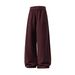 Monochrome Man- Heavyweight Color-Block Stitching Casual Pants For Men, Autumn Style, Straight Loose Fit, Textured Long Pants, Trendy_viptrois.com