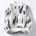 Men's Clothing Men's Fashion Personality Graffiti Half Turtleneck Thickened Sweater, Knitted Sweater Wool_viptrois.com