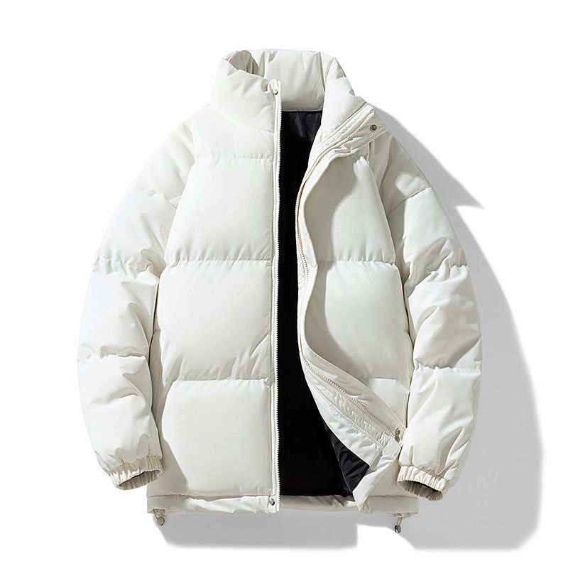 Unisex Oversized Puffer Jacket With Stand Collar, Winter Warm Polyester Coat In Black/White/Grey/Brown/Green (Sizes M-8XL)_viptrois.com