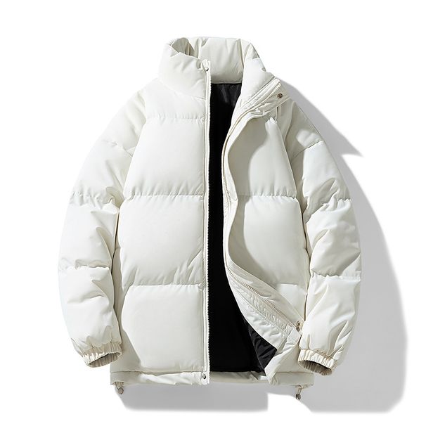 Unisex Oversized Puffer Jacket With Stand Collar, Winter Warm Polyester Coat In Black/White/Grey/Brown/Green (Sizes M-8XL)_viptrois.com