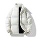 Unisex Oversized Puffer Jacket With Stand Collar, Winter Warm Polyester Coat In Black/White/Grey/Brown/Green (Sizes M-8XL)_viptrois.com