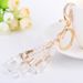 Elegant Crystal Teardrop Keychain - Stylish Beaded Accessory For Keys, Bags & Gifts (White, Light Gray, Champagne)_viptrois.com