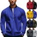 Men's Stand Collar Zipper Long Sleeve Baseball Jacket Style Twill Fabric Autumn New Fashion_viptrois.com