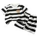 Children's Short Sleeved Suit Black And White Striped Boy's T Shirt Baby Summer Children's Clothing Girl's Shorts Baby Clothes New Style_viptrois.com