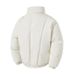 Men's Clothing Men's Streetwear Puffer Jacket - Winter Stand Collar Coat With Polyester Fill, Loose Fit, Casual Zip-Up Style In Cream/Black/Coffee_viptrois.com
