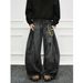 Vintage Distressed Denim Jeans – Oversized Relaxed Fit With Raw Hem & Ripped Details (S-3XL, Unisex Streetwear)_viptrois.com