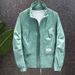 Men's Lightweight Polyester Jacket - Versatile 3-Season Stand Collar Coat, Breathable & Wrinkle-Free, Slim Fit_viptrois.com