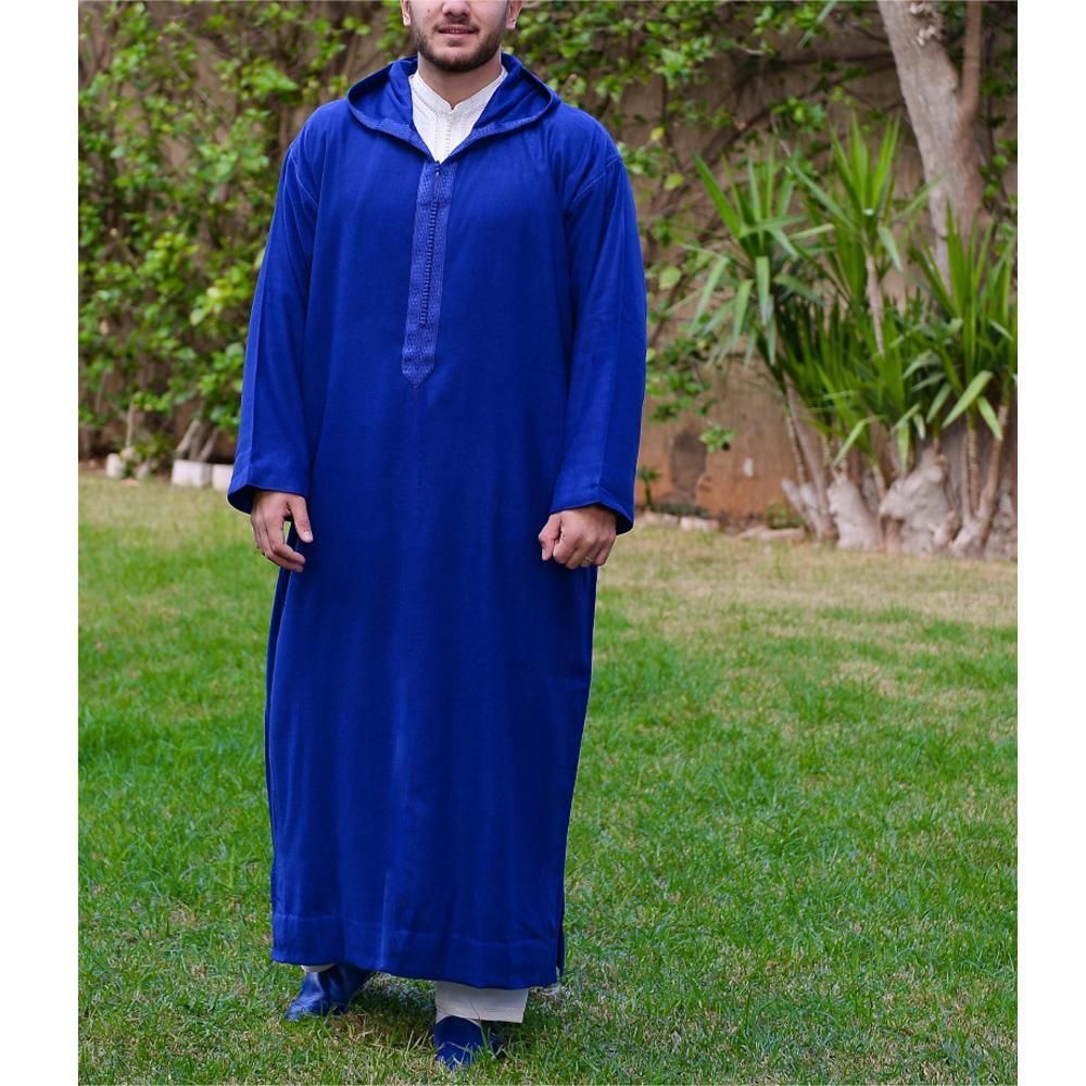 Men's Clothing New Muslim Long Hooded Middle East Ethnic Clothing Robe_viptrois.com
