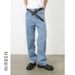 Men's Clothing Street Classic Washed Jeans New Trendy Brand Simple And Versatile Straight Trousers_viptrois.com